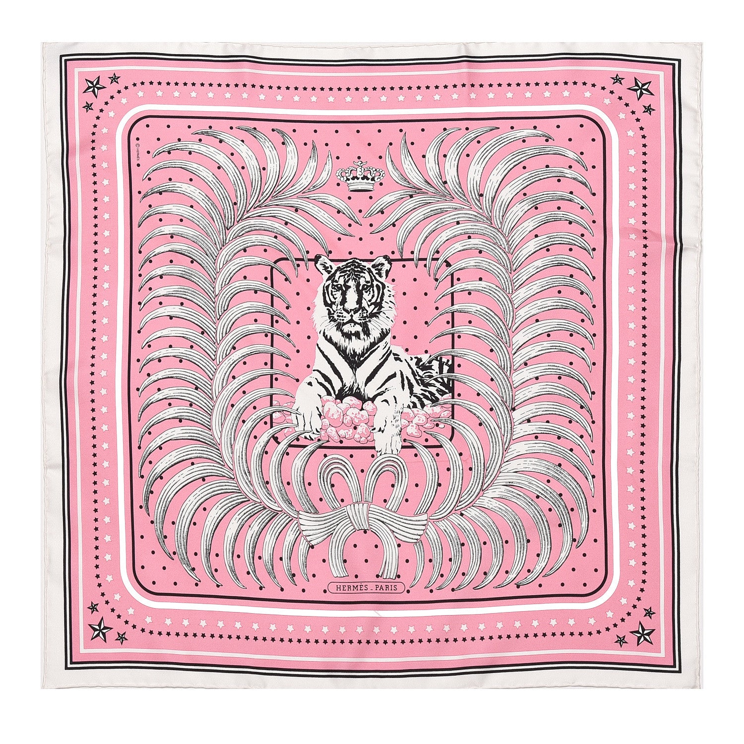 Hermes Silk Tigre Royal Bandana Scarf 55 1 of 6