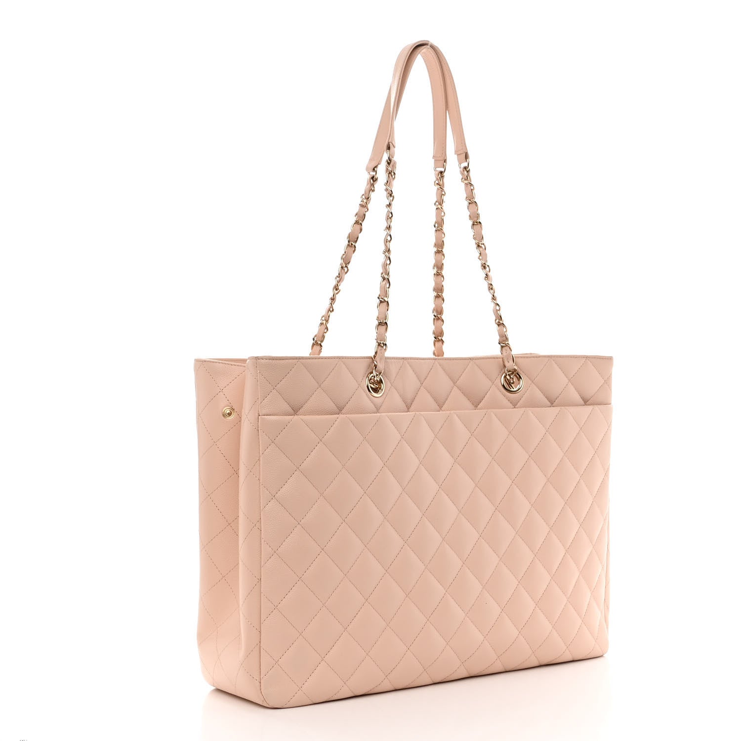 Chanel Caviar Quilted Large Classic Shopping Tote Light Beige 3 of 12