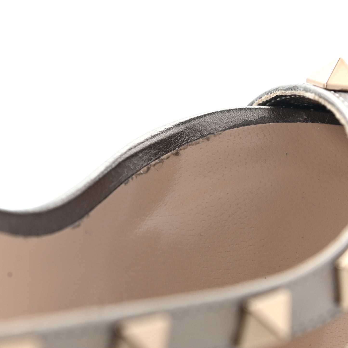 Metallic Nappa Rockstud Slingback High Heel Sandals 38 Sasso