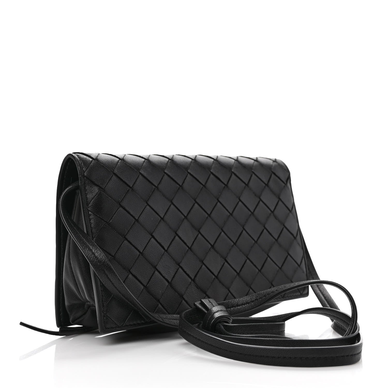 Bottega Veneta Nappa Intrecciato Knot Flap Crossbody Black 3 of 8
