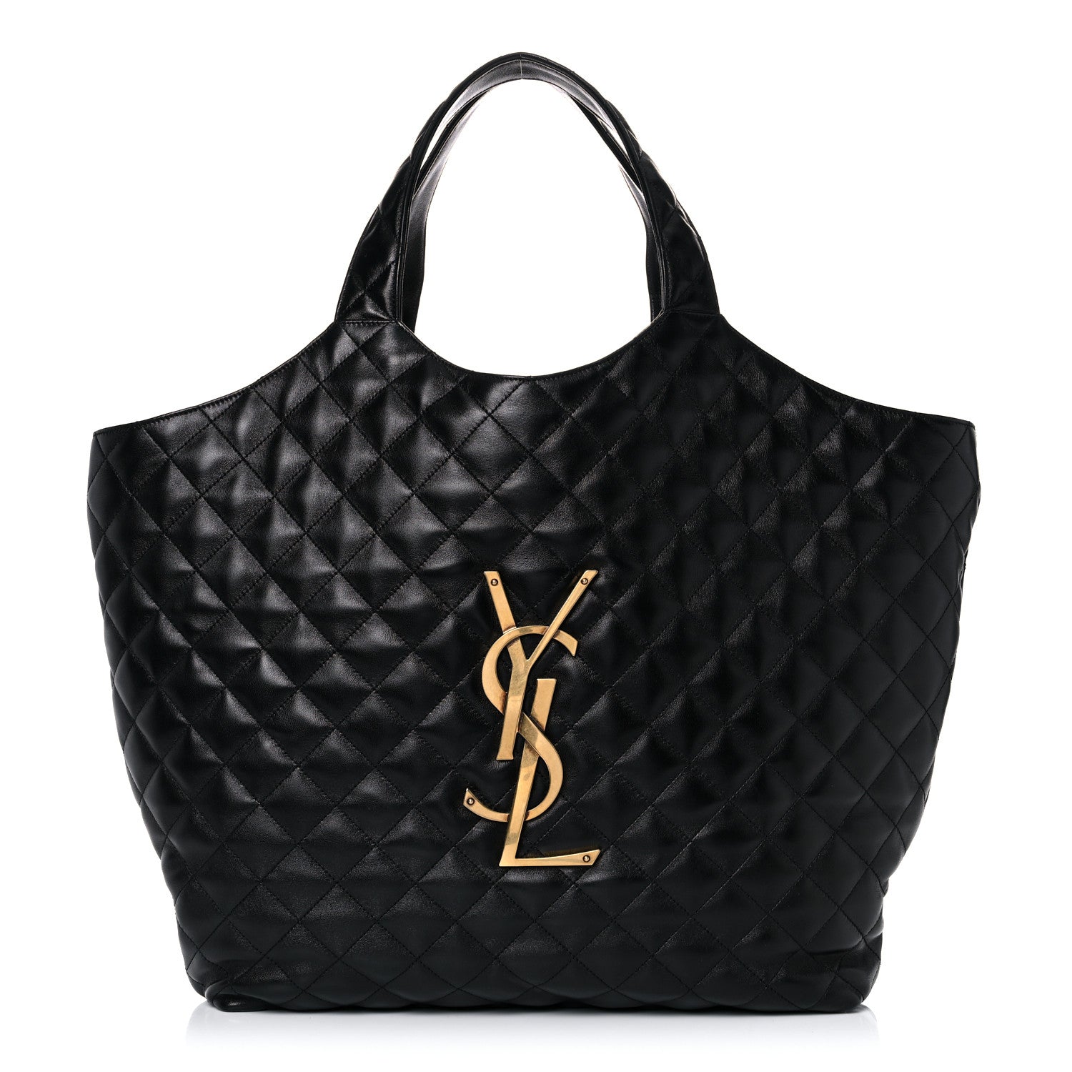 Saint Laurent Lambskin Quilted Maxi Icare Shopping Tote Black 3 of 11
