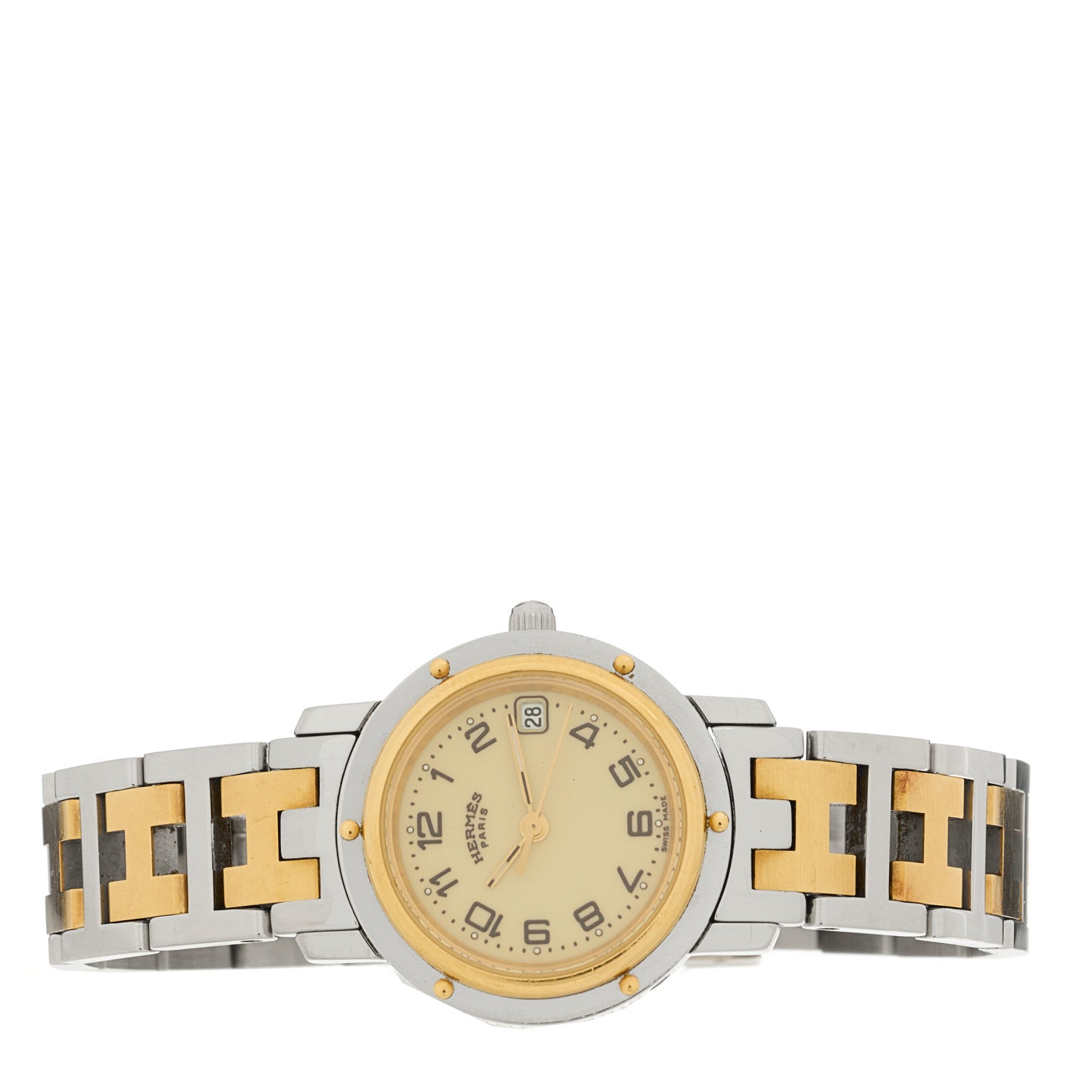Hermes Stainless Steel 24mm Clipper Quartz Watch Gold 2 of 4