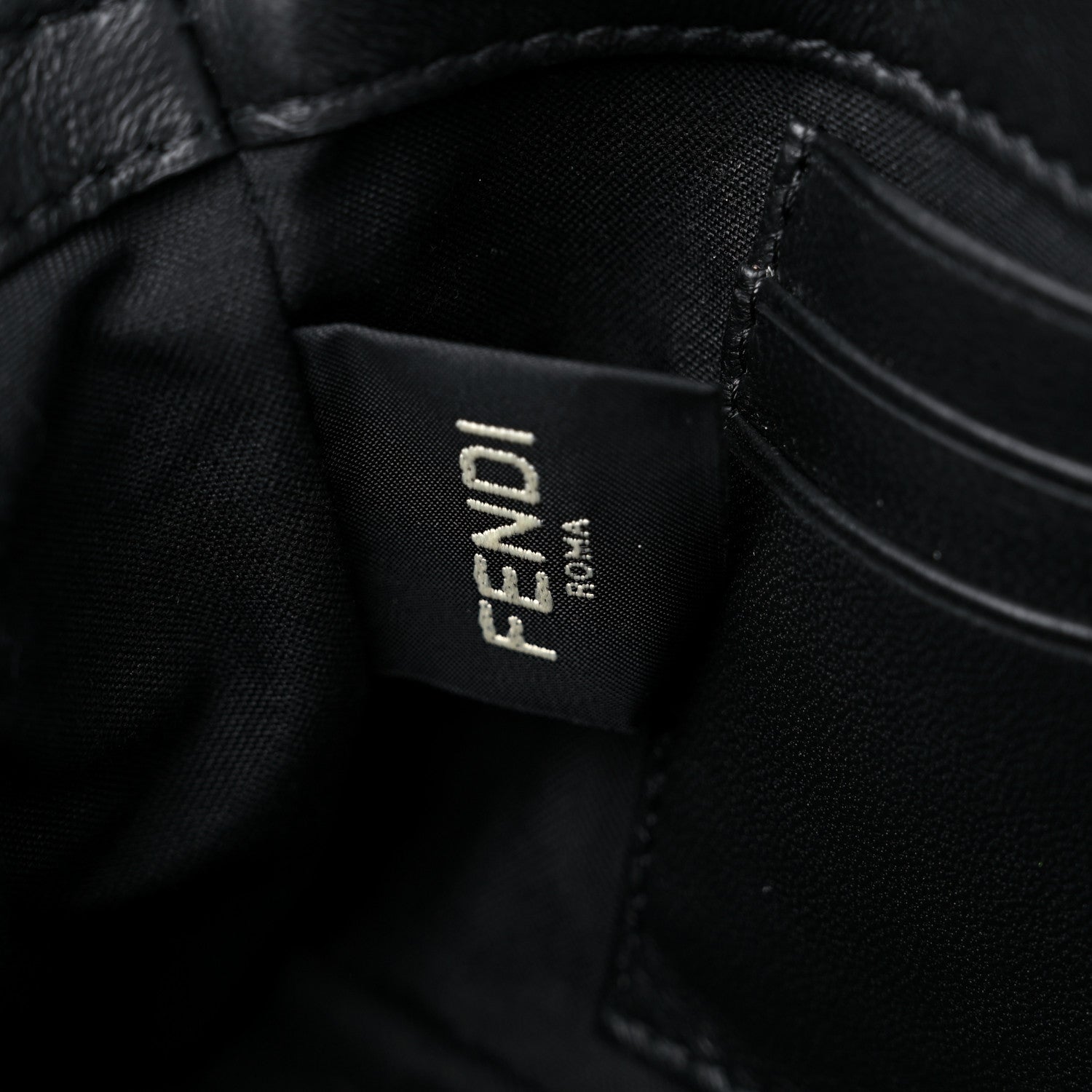 Fendi Nappa FF 1974 Embossed Mini Baguette Black 7 of 11