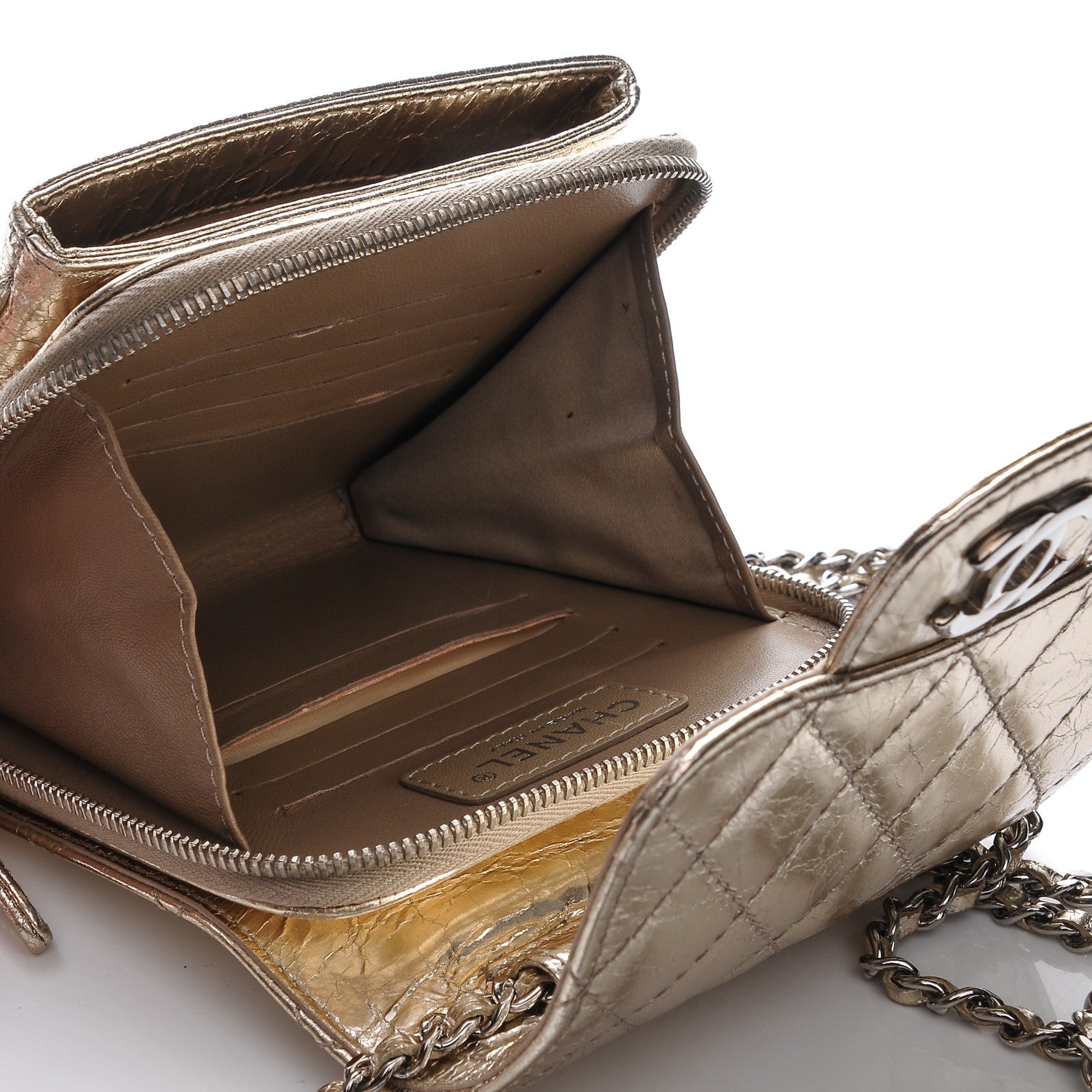 Chanel Metallic Calfskin Mini Flap Gold 7 of 8