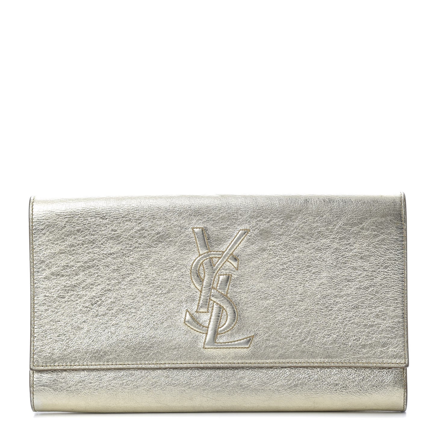 Metallic Calfskin Monogram Large Belle De Jour Clutch Gold