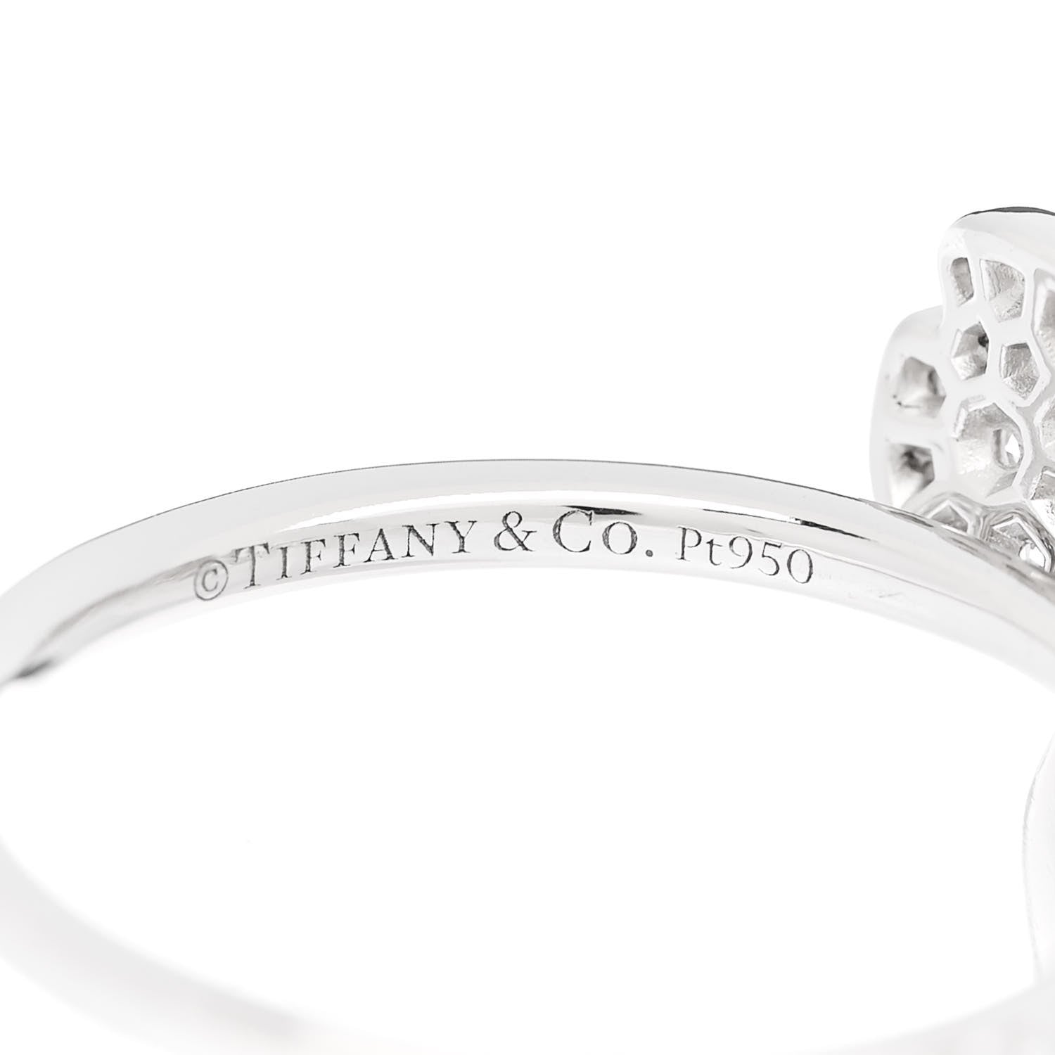 Tiffany Platinum Diamond Paper Flowers Mixed Cluster Ring 53 6.5 5 of 6