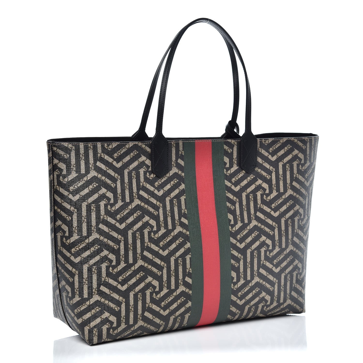 Gucci GG Supreme Monogram Caleido Web Large Tote Black 3 of 9