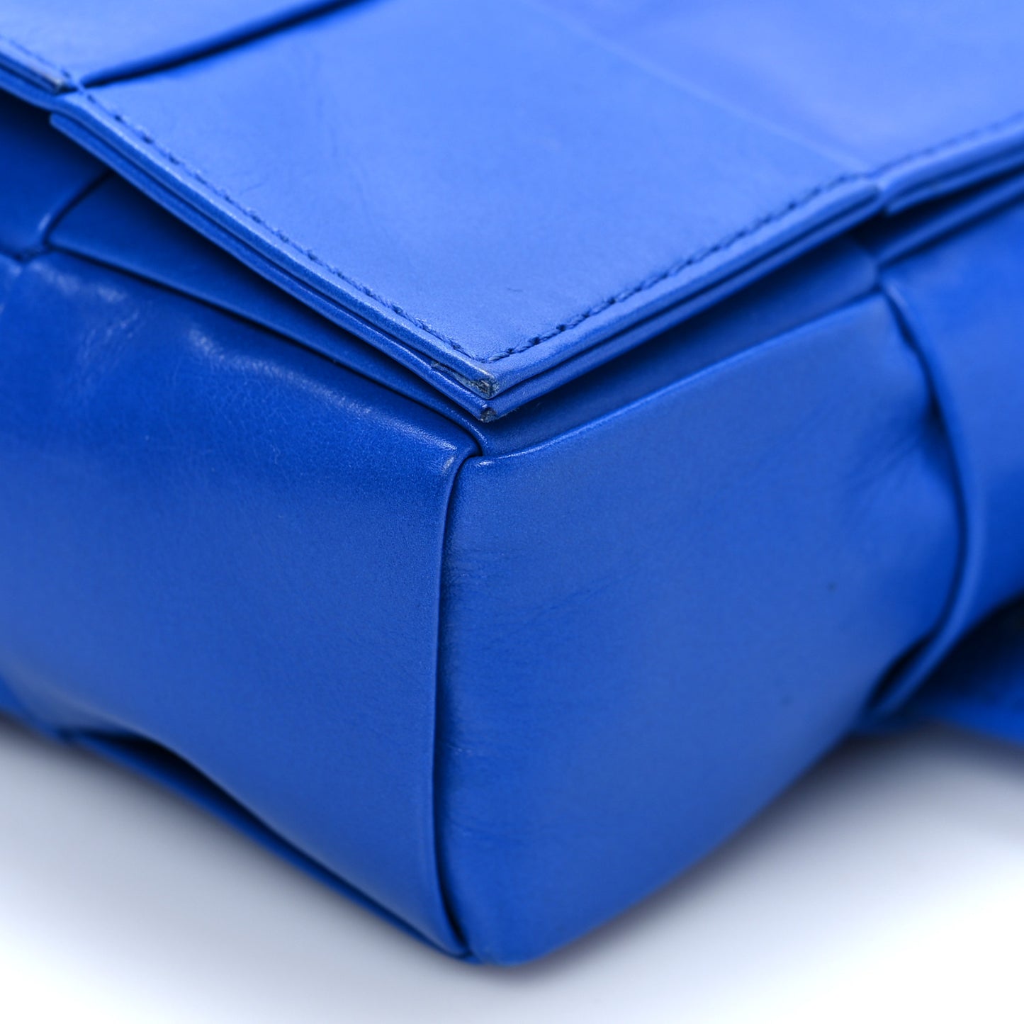 Paper Calfskin Intrecciato Cassette Belt Bag Blue