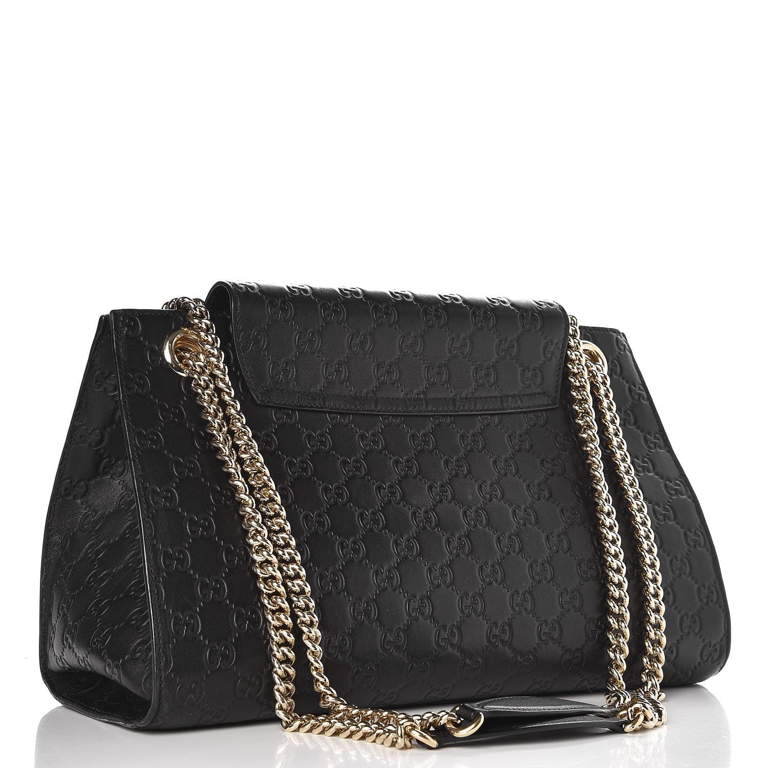 Gucci Guccissima Large Emily Chain Shoulder Bag Black 3 of 12