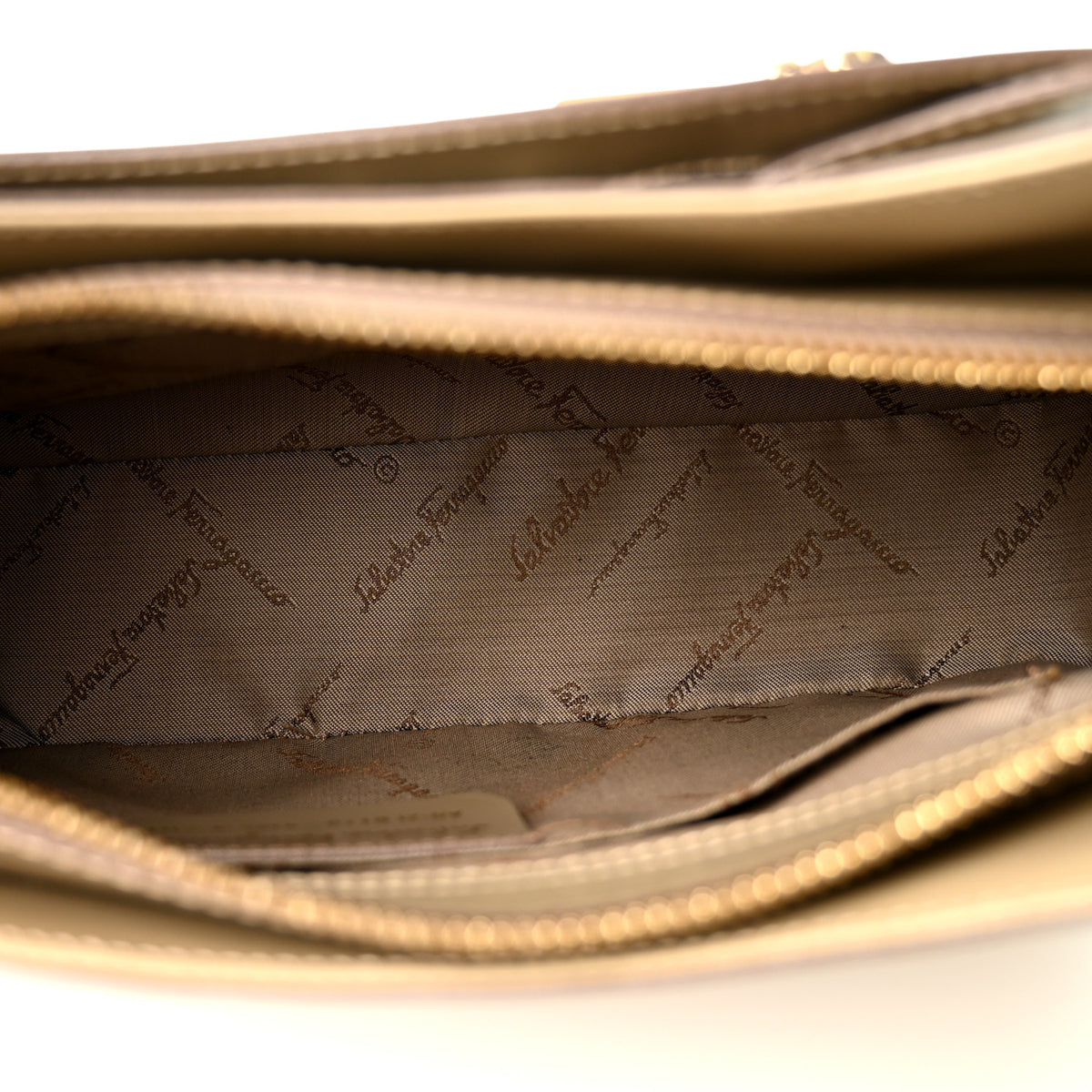 Brushed Calfskin Gancini Hobo Beige