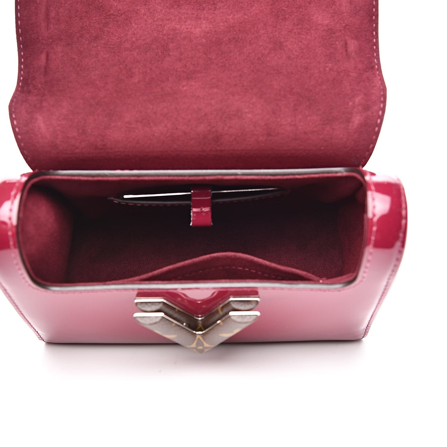 Patent Monogram Twist Shoulder Bag PM in Magenta