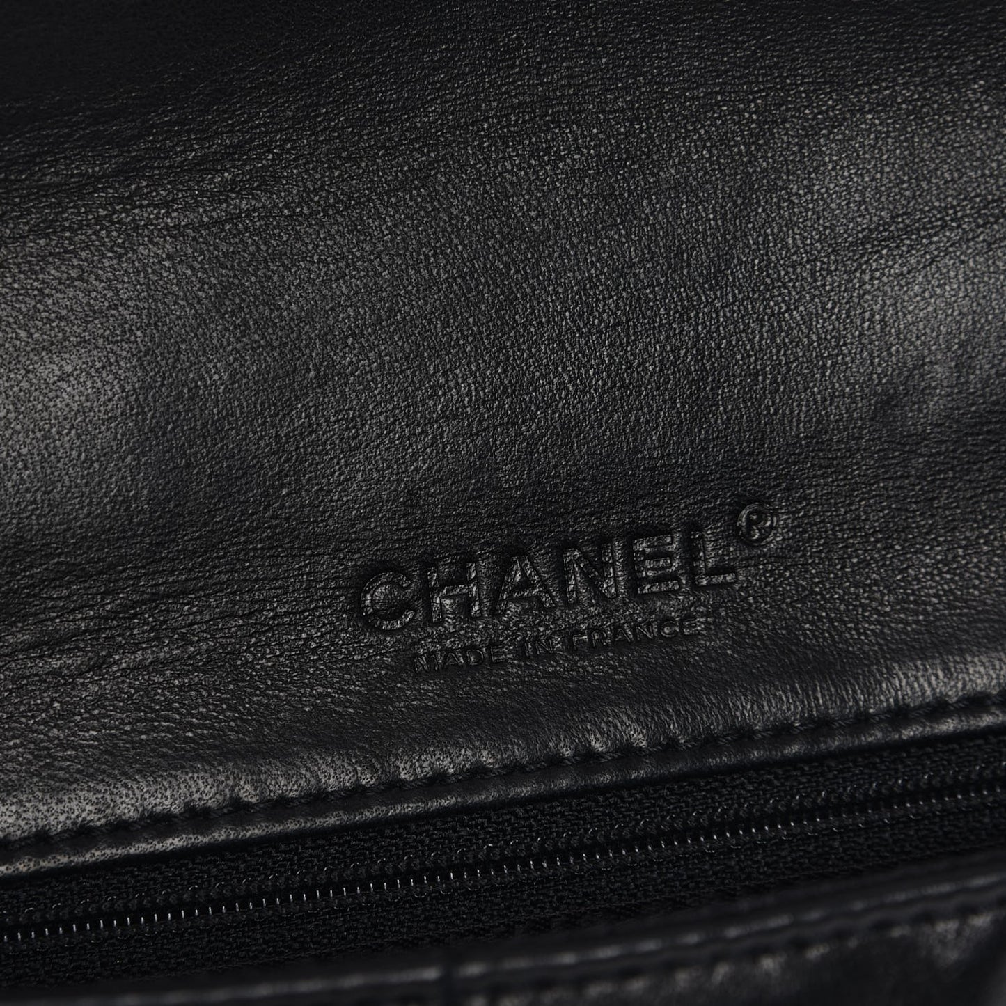 Chocolate Bar Quilted Lambskin 5 Chain Flap Black