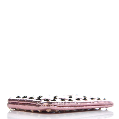 Valentino Garavani Metallic Wrinkled Lambskin Rockstud Spike Zip Coin Purse Lipstick 4 of 8