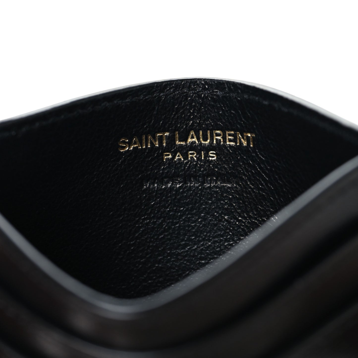 Calfskin Tiny Cassandre Credit Card Case Black