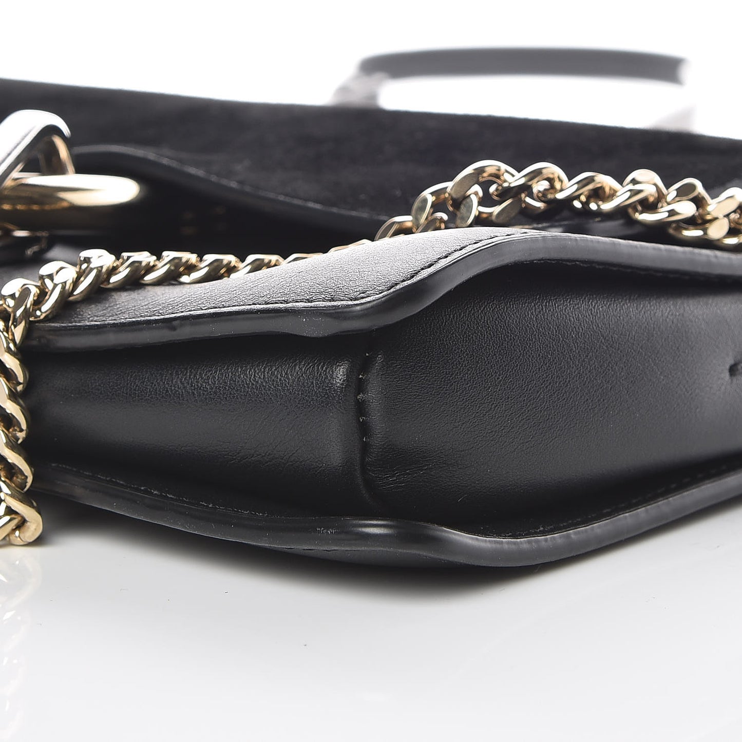 Suede Calfskin Small Faye Shoulder Bag Black