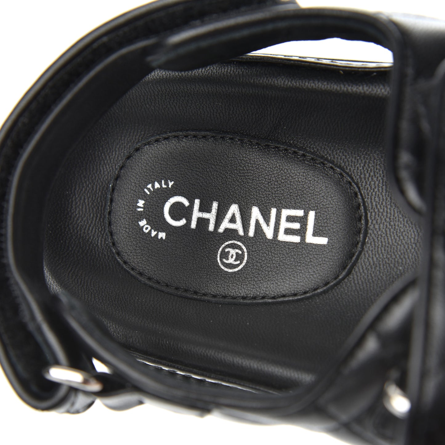 Lambskin Velcro Dad Sandals 37 Black