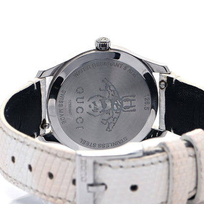 Gucci Stainless Steel Calfskin Diamond Mother of Pearl 29mm G-Timeless Charm Quartz Watch 4 of 6