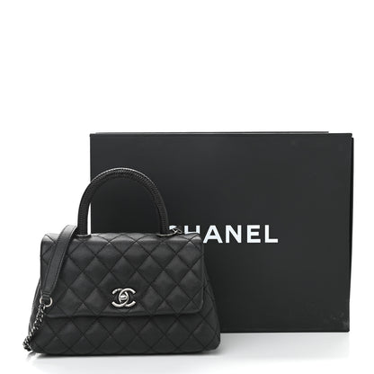 Chanel Caviar Lizard Embossed Quilted Mini Coco Handle Flap Black 12 of 12