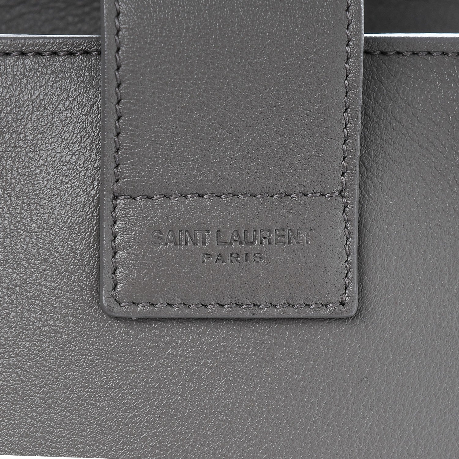 Saint Laurent Calfskin Medium Monogram Cabas Grey 7 of 8