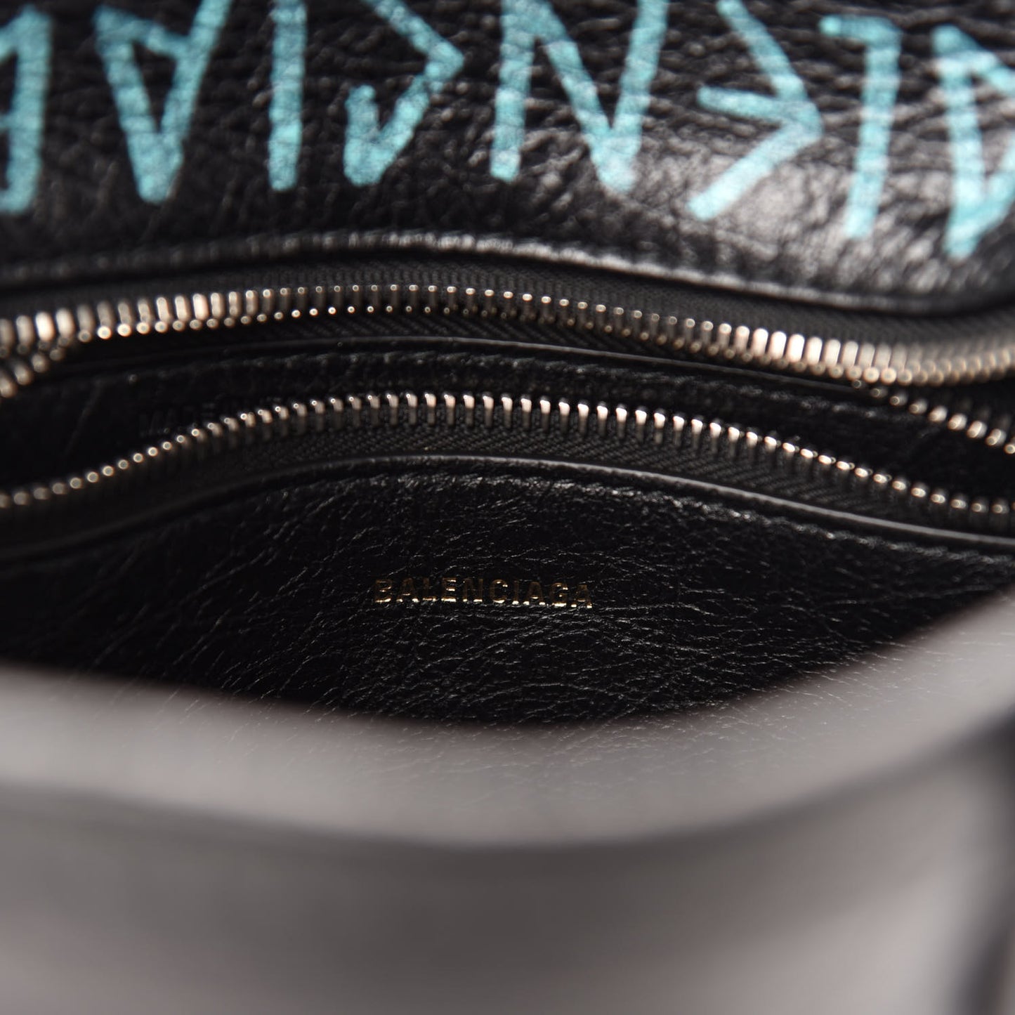 Agneau Arena Graffiti All Over XS Bazar Shopper Tote Black Multicolor