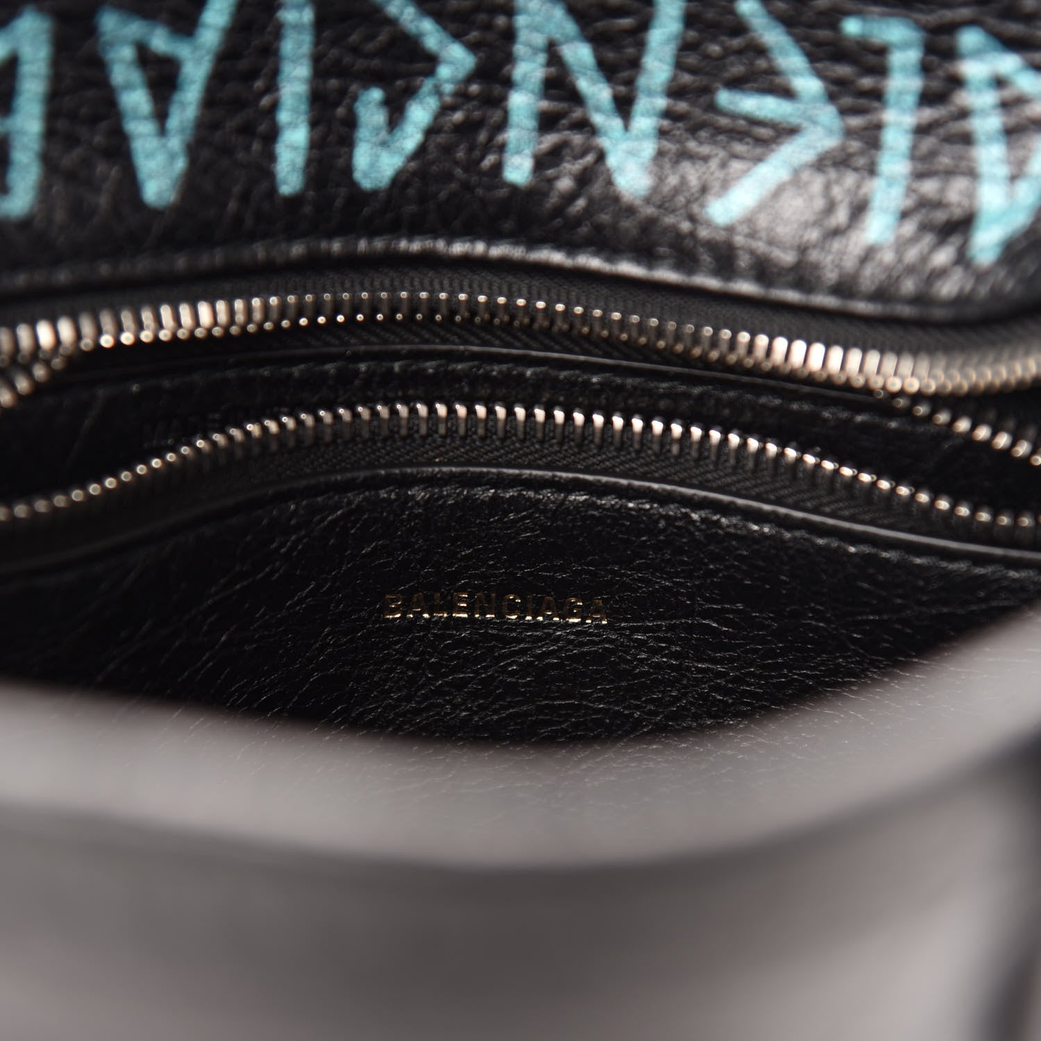 Balenciaga Agneau Arena Graffiti All Over XS Bazar Shopper Tote Black Multicolor 8 of 9