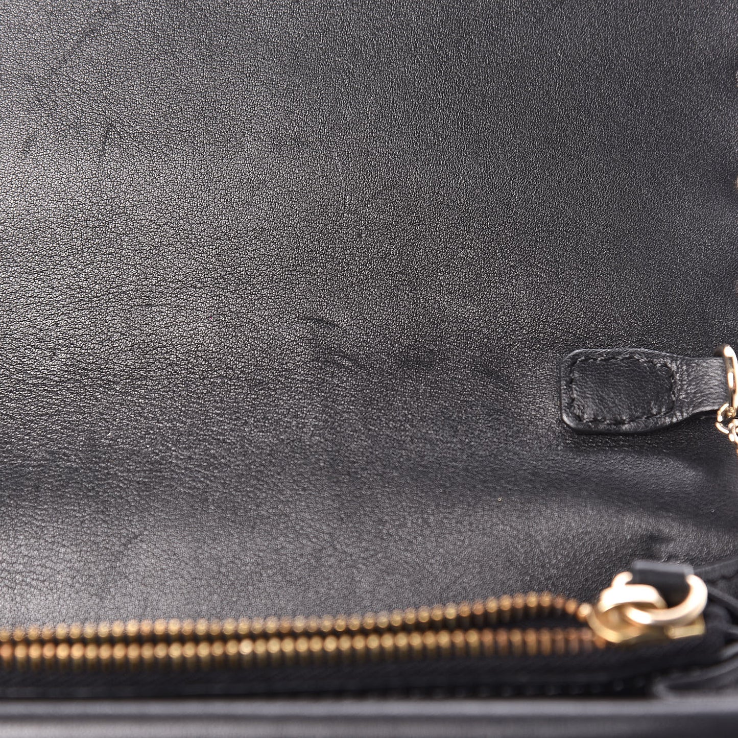 Calfskin Rockstud Wallet on Chain Black