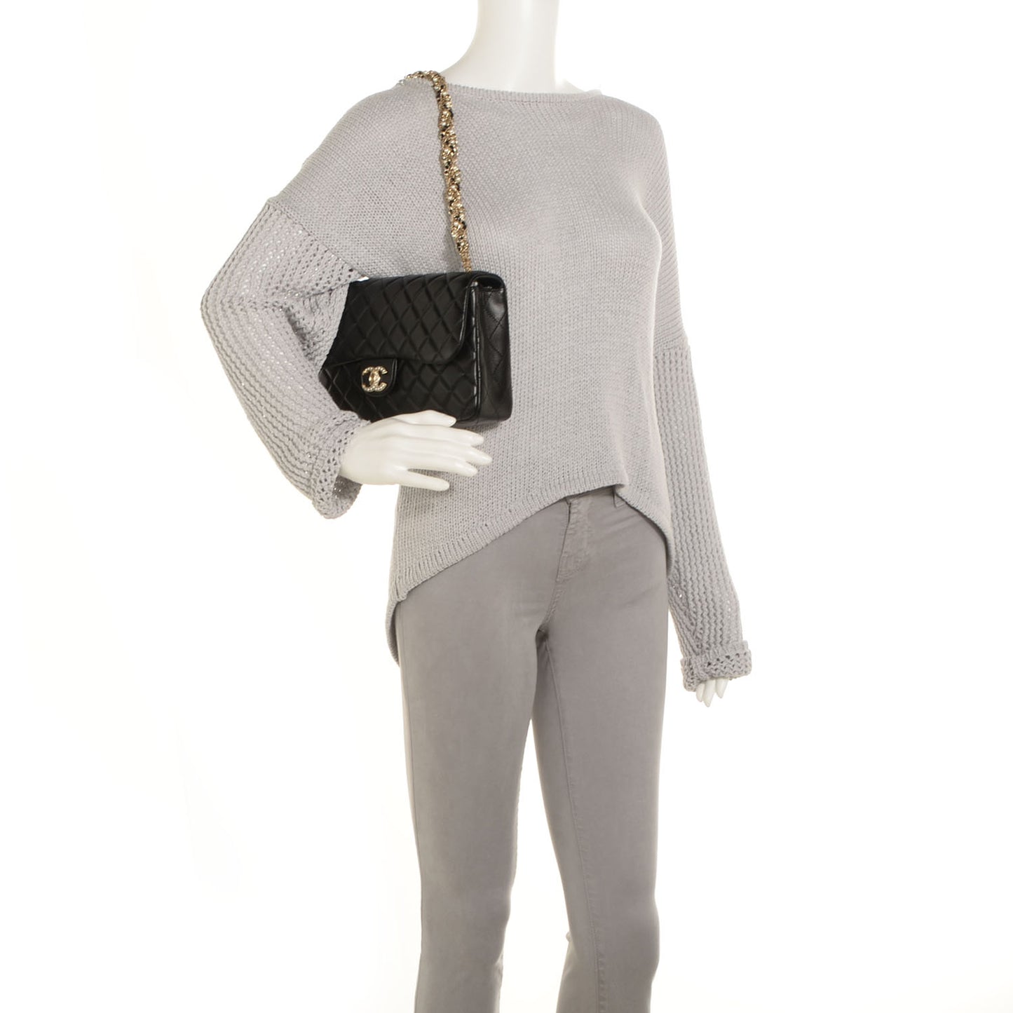 Lambskin Medium Westminster Pearl Flap Black