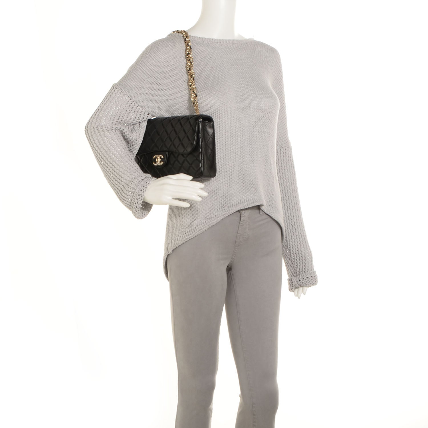 Chanel Lambskin Medium Westminster Pearl Flap Black 2 of 8