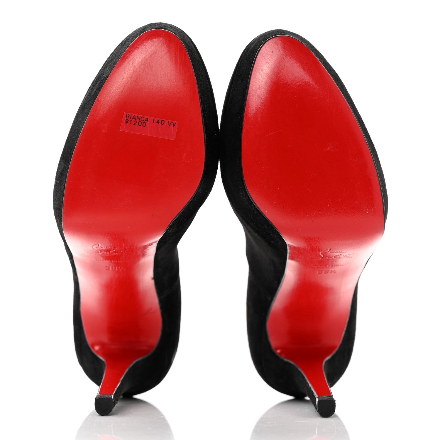 Christian Louboutin Veau Velours Bianca 140 Pumps 38.5 Black 5 of 13