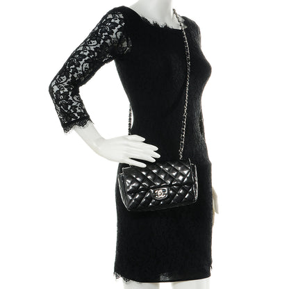 Chanel Striated Patent Leather Quilted Mini Flap Black 2 of 8