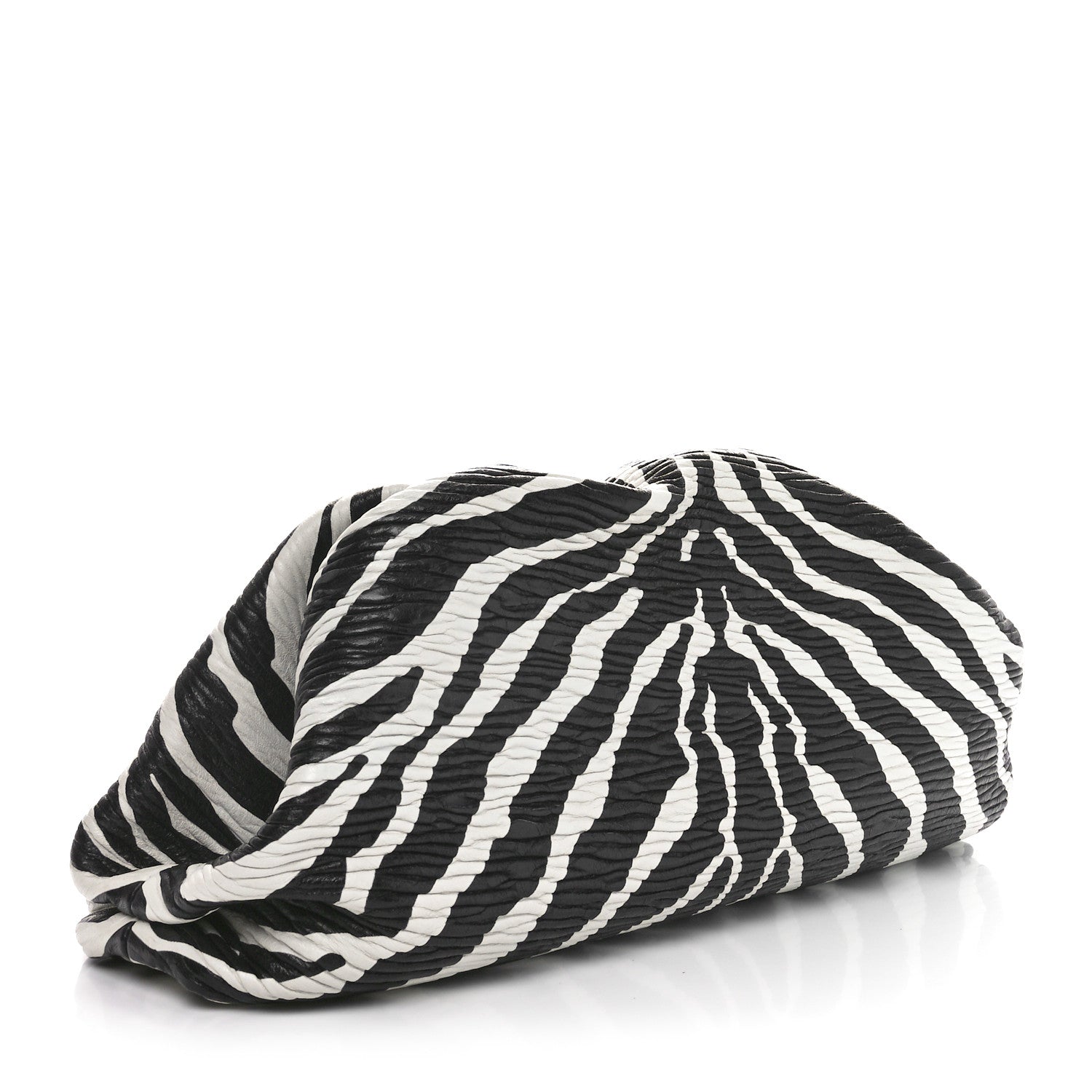 Bottega Veneta Nappa Zebra Print The Pouch Oversized Clutch White Black 3 of 11