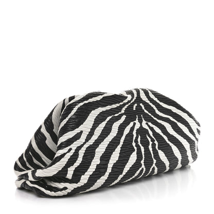 Bottega Veneta Nappa Zebra Print The Pouch Oversized Clutch White Black 3 of 11