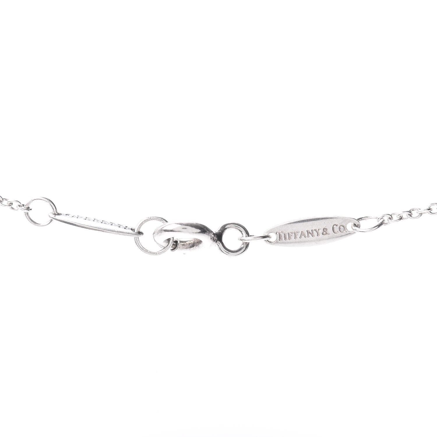 Tiffany Sterling Silver Diamond .05ct Elsa Peretti Diamonds by the Yard Pendant Necklace 4 of 4