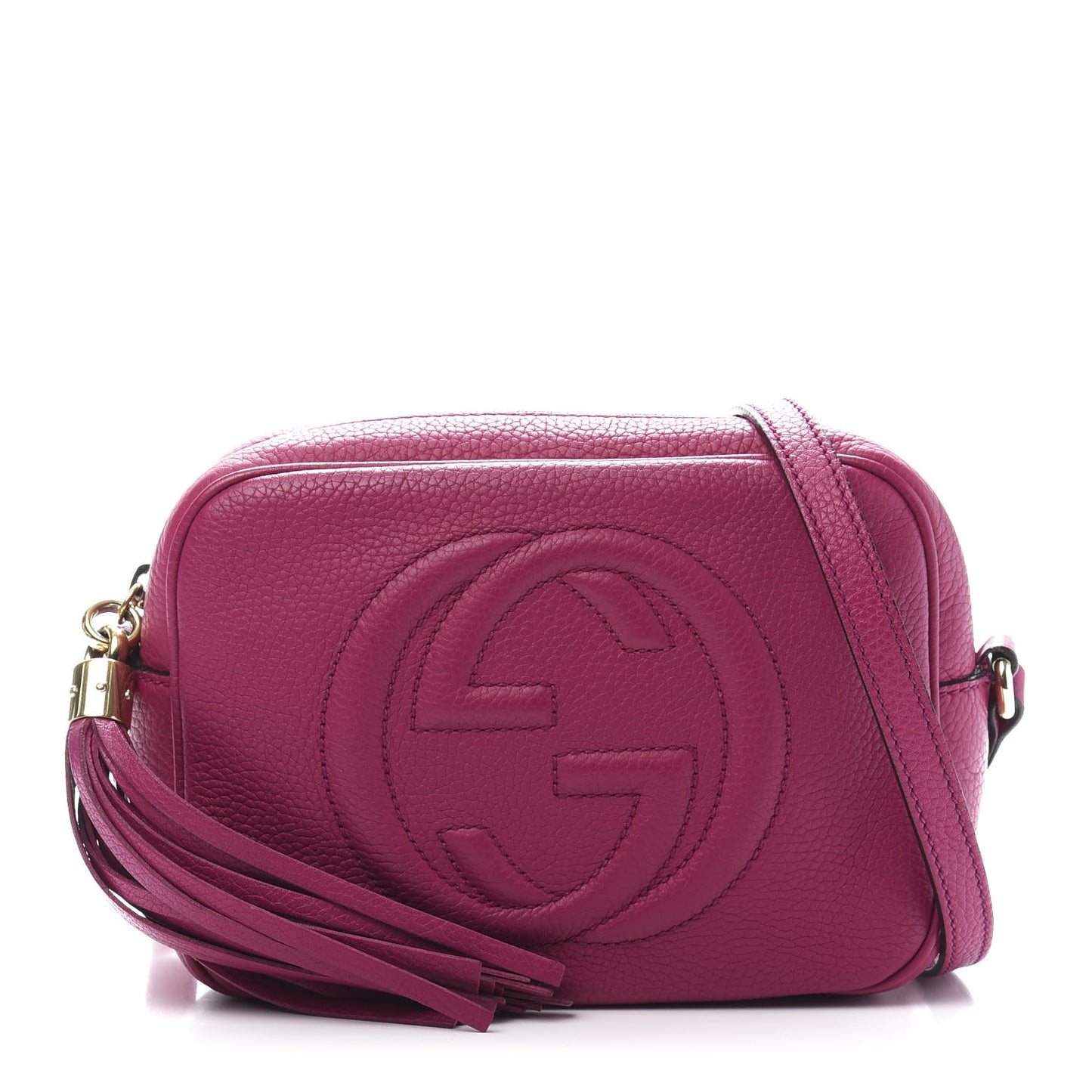Pebbled Calfskin Small Soho Disco Bag Bright Bougainvillea