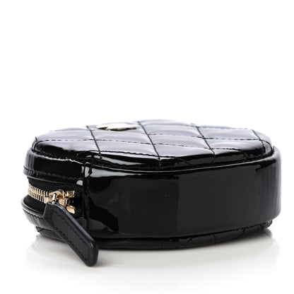 Chanel Patent Quilted Zip Around Classic Coin Purse Black 3 of 5