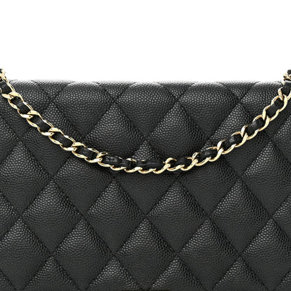 Chanel Caviar Quilted Boy Wallet On Chain WOC Black 9 of 12