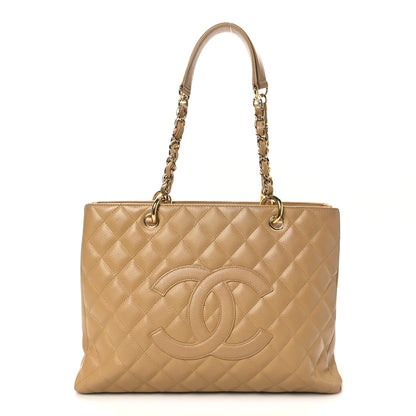 Chanel Caviar Quilted Grand Shopping Tote GST Beige 1 of 10