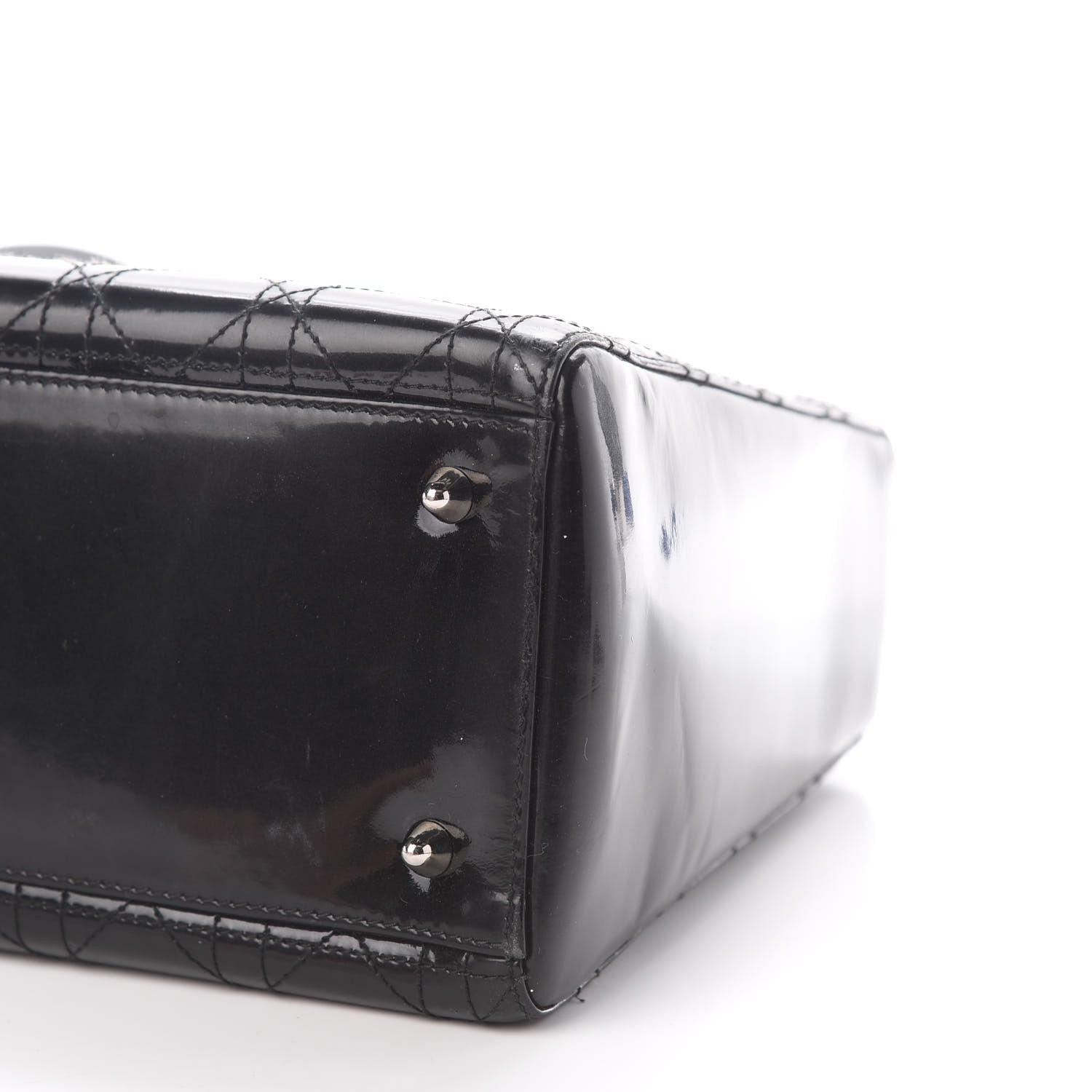 Christian Dior Patent Cannage Stitched Medium Lady Dior Black 9 of 9