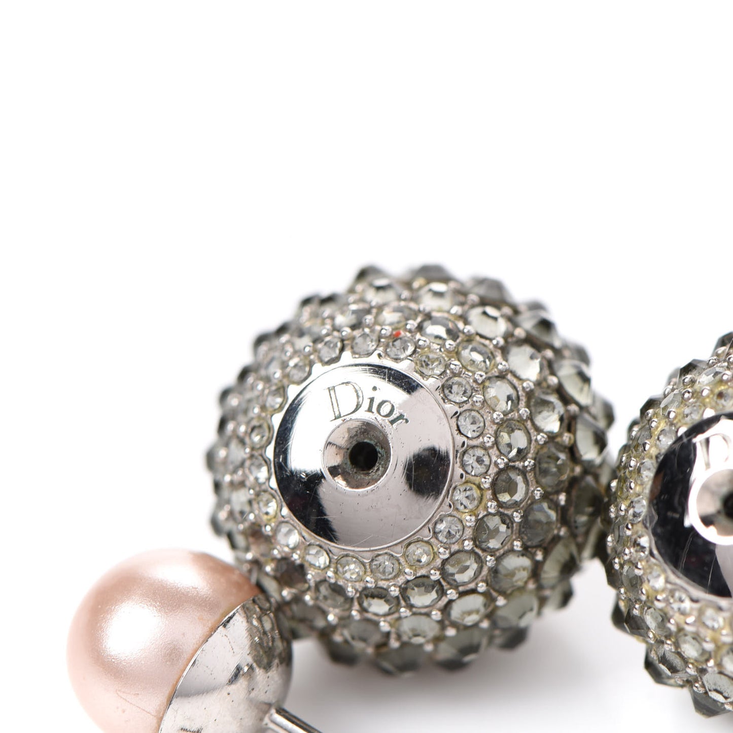 Crystal Mise En Dior Tribal Earrings Grey Pink