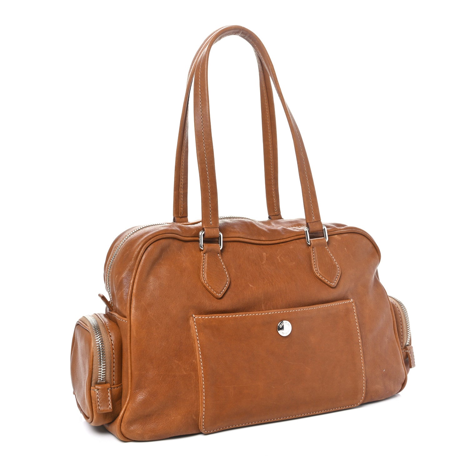 Miu Miu Nappa Top Handle Shoulder Bag Caramel 3 of 9