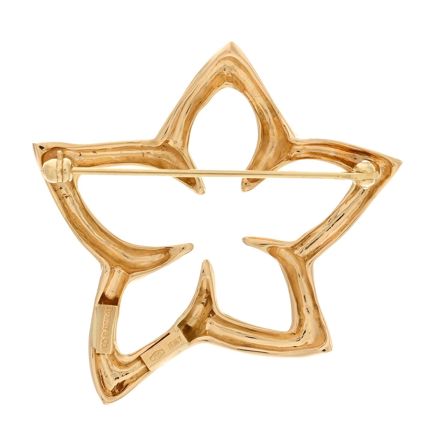 18K Yellow Gold Flower Brooch Pin