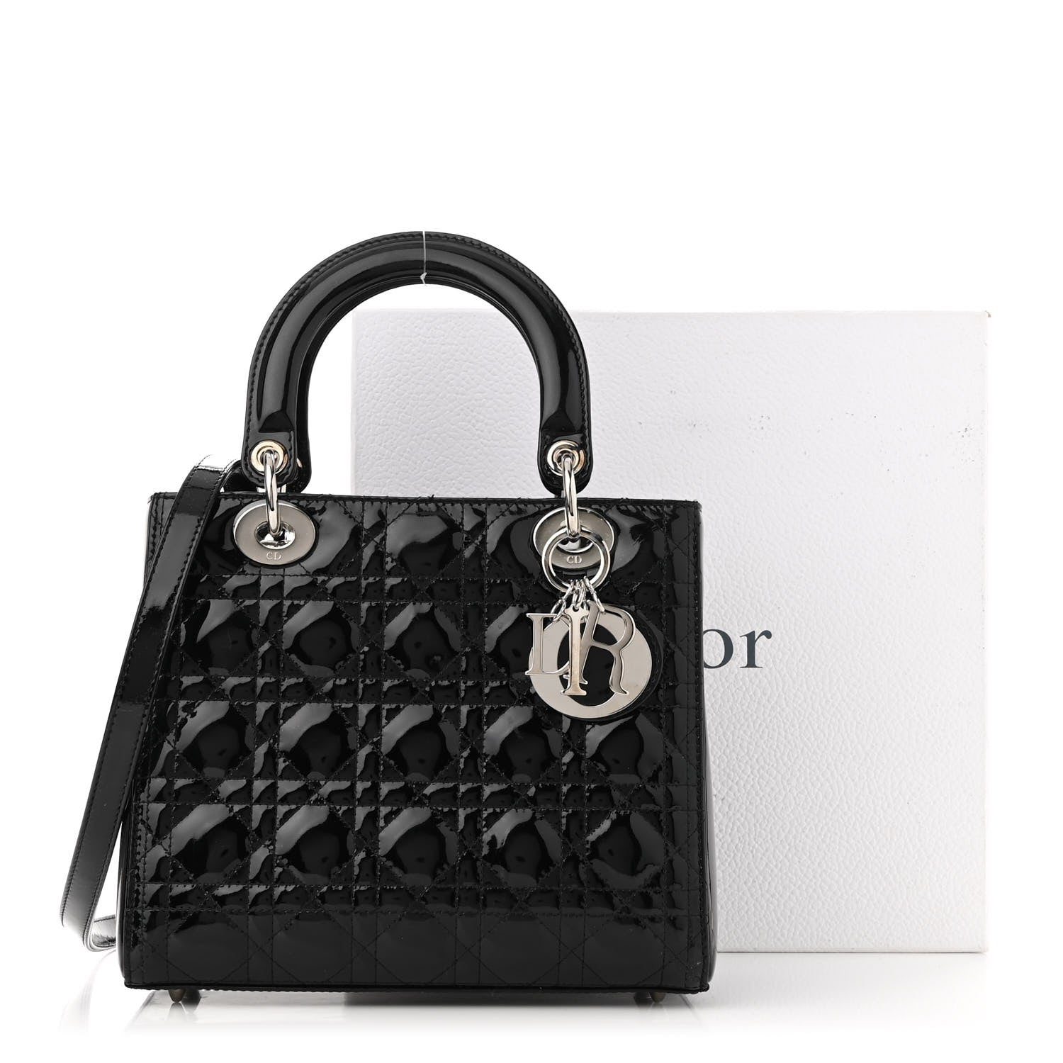 Christian Dior Patent Cannage Medium Lady Dior Black 11 of 11