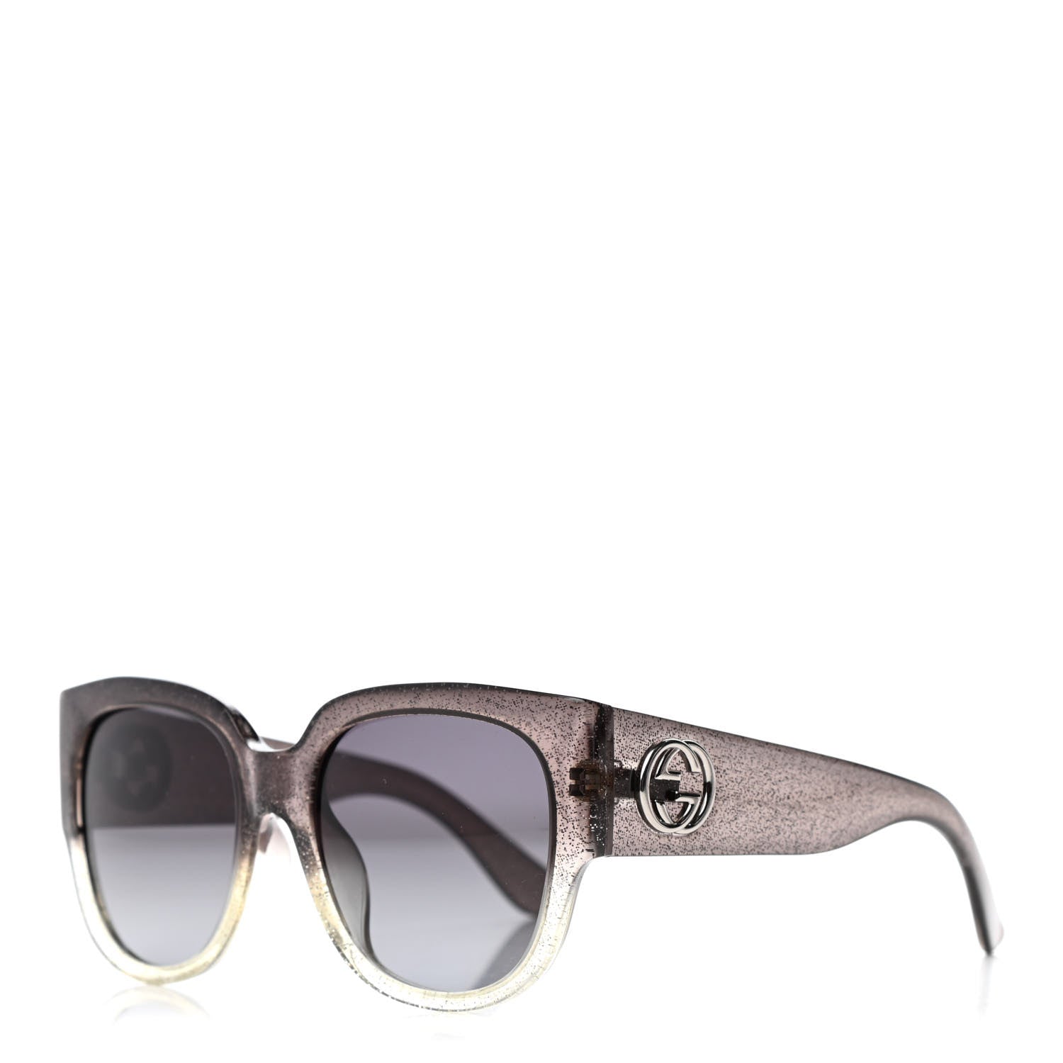 Gucci Acetate Glitter Square Optyl Sunglasses GG3836/F/S Black Silver 1 of 8