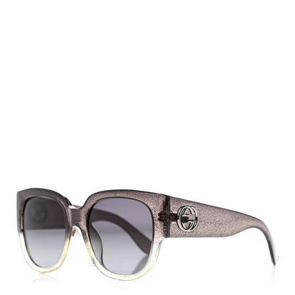 Gucci Acetate Glitter Square Optyl Sunglasses GG3836/F/S Black Silver 1 of 8