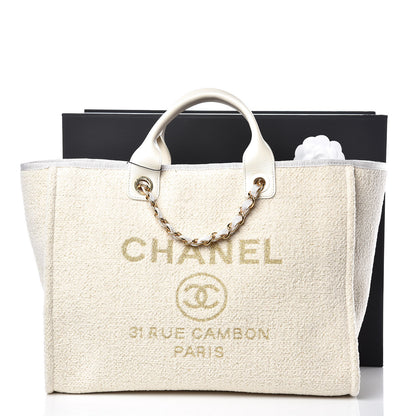 Chanel Lurex Boucle Medium Deauville Tote White 8 of 8