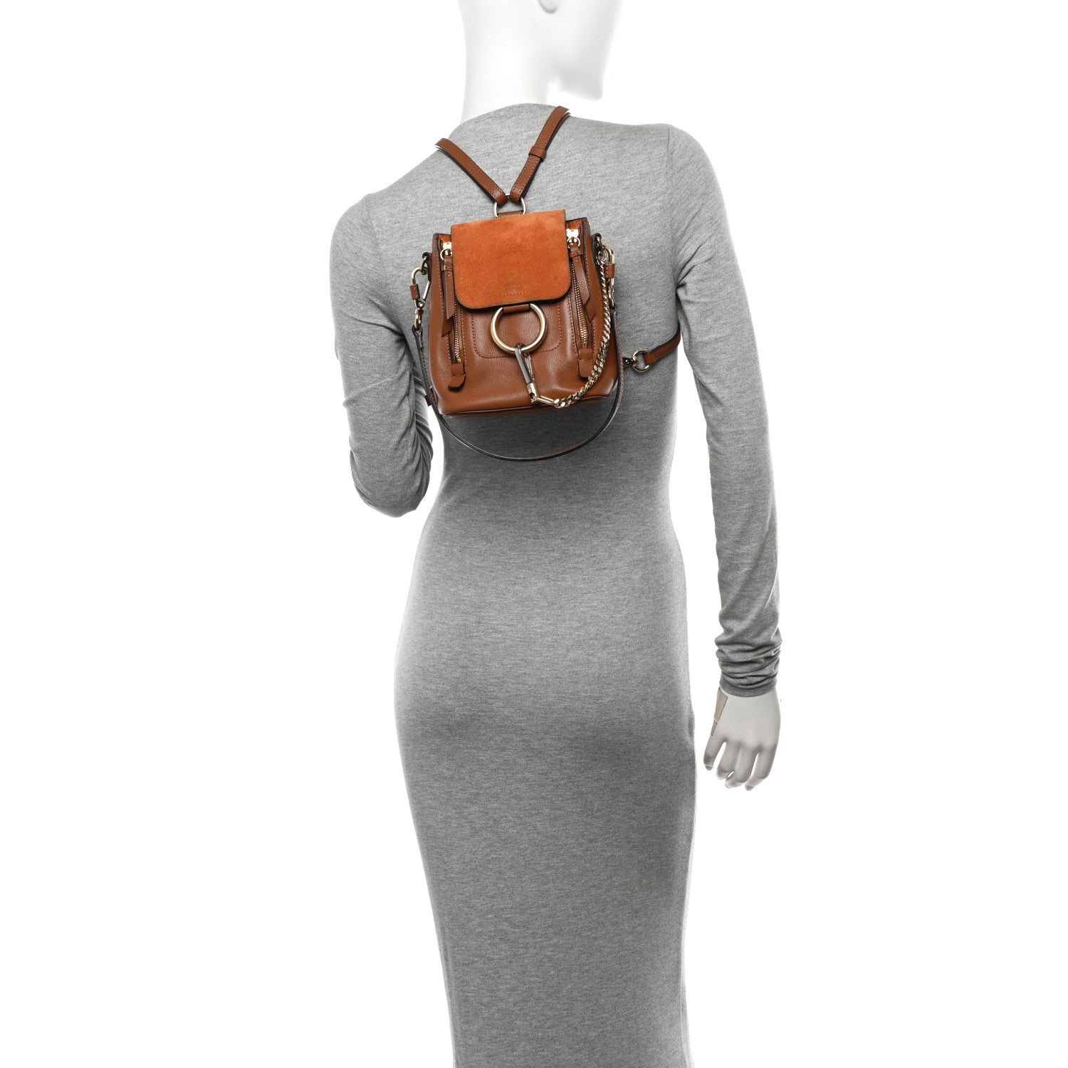 Chloe Suede Calfskin Mini Faye Backpack Tan 2 of 11