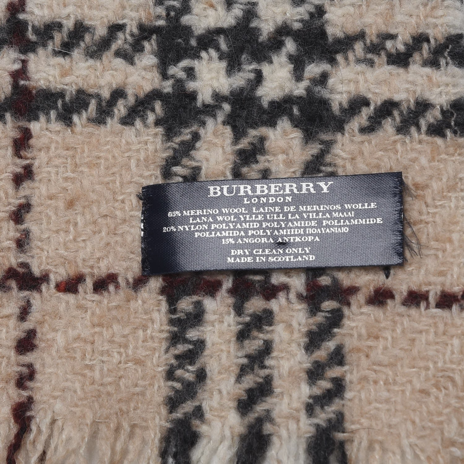 Burberry Merino Wool Check Scarf Camel 5 of 5