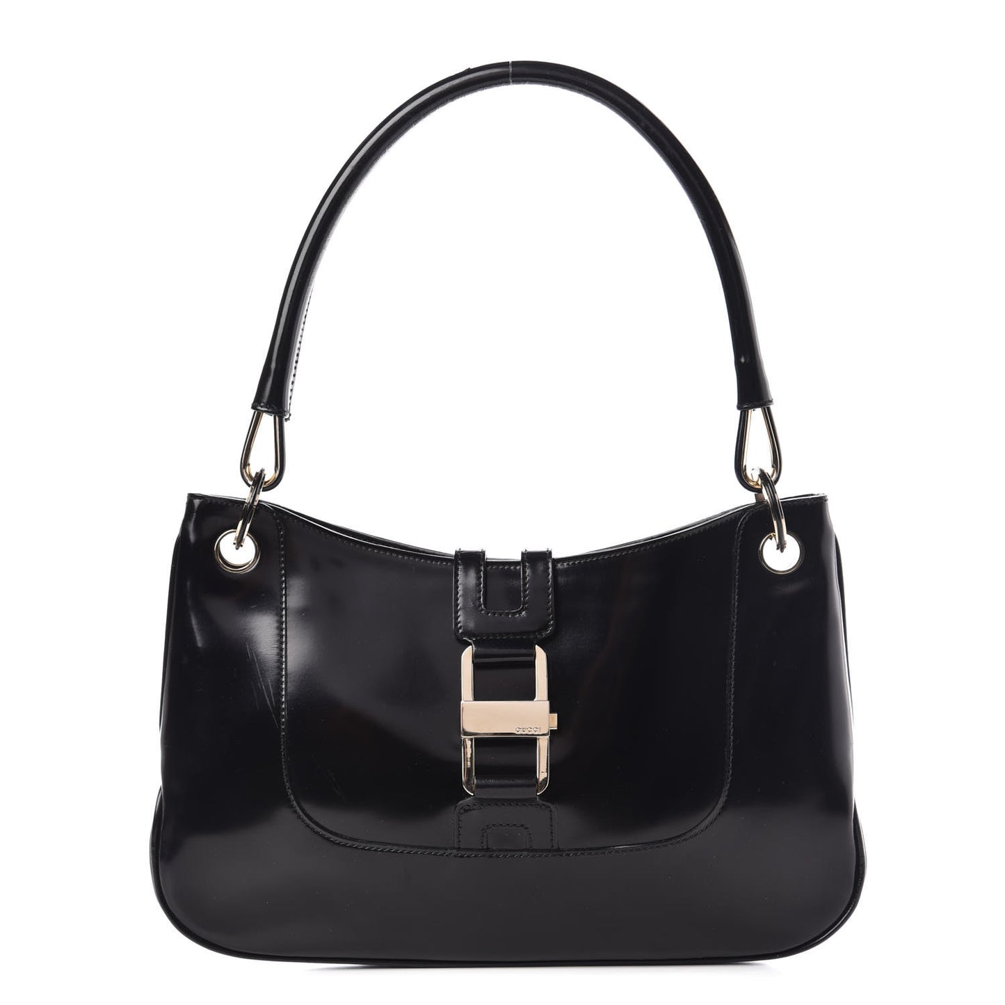 Polished Calfskin Small Hobo Black