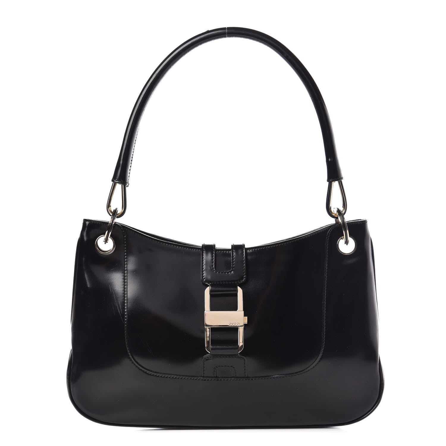 Gucci Polished Calfskin Small Hobo Black 1 of 12