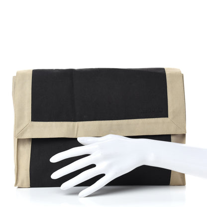 Hermes Canvas Clutch Black Beige 3 of 7
